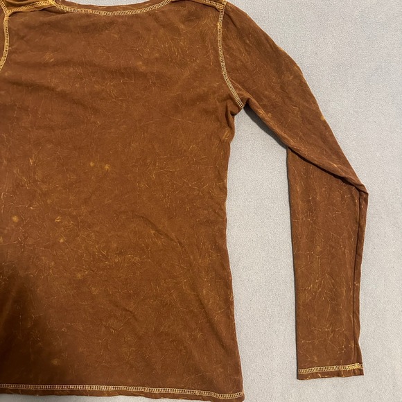 Panhandle Graphic T-Shirt Crew-Neck Long Sleeves Stretch Brown Womens Size M - Picture 12 of 16